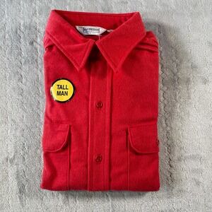 VTG Five Brothers Flannel Shirt Men Large‎ Tall Red Western Heavyweight USA